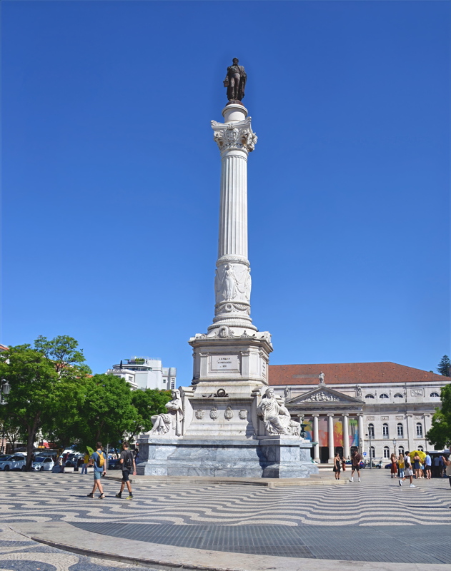 16 - The Column of Pedro IV (Coluna de D. Pedro IV) standing in the center of Rossio Square in Lisbon